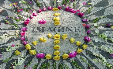 Imagine Mosaic From Central Park.  Photo By P. Tomori